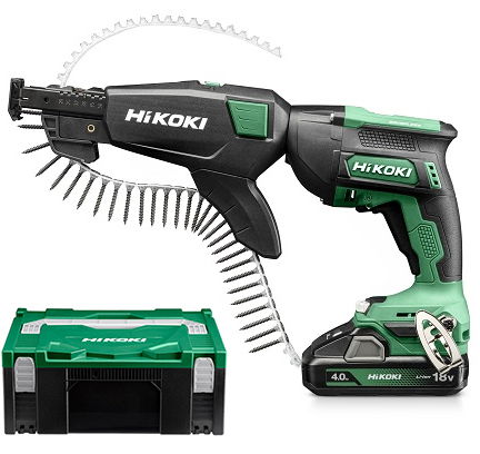 HiKoki W18DB-WCZ akkus levehető táras gipszkarton csavarozó (2 x 4.0 Ah Li-ion akkuval, Hitbox kofferben) termék fő termékképe