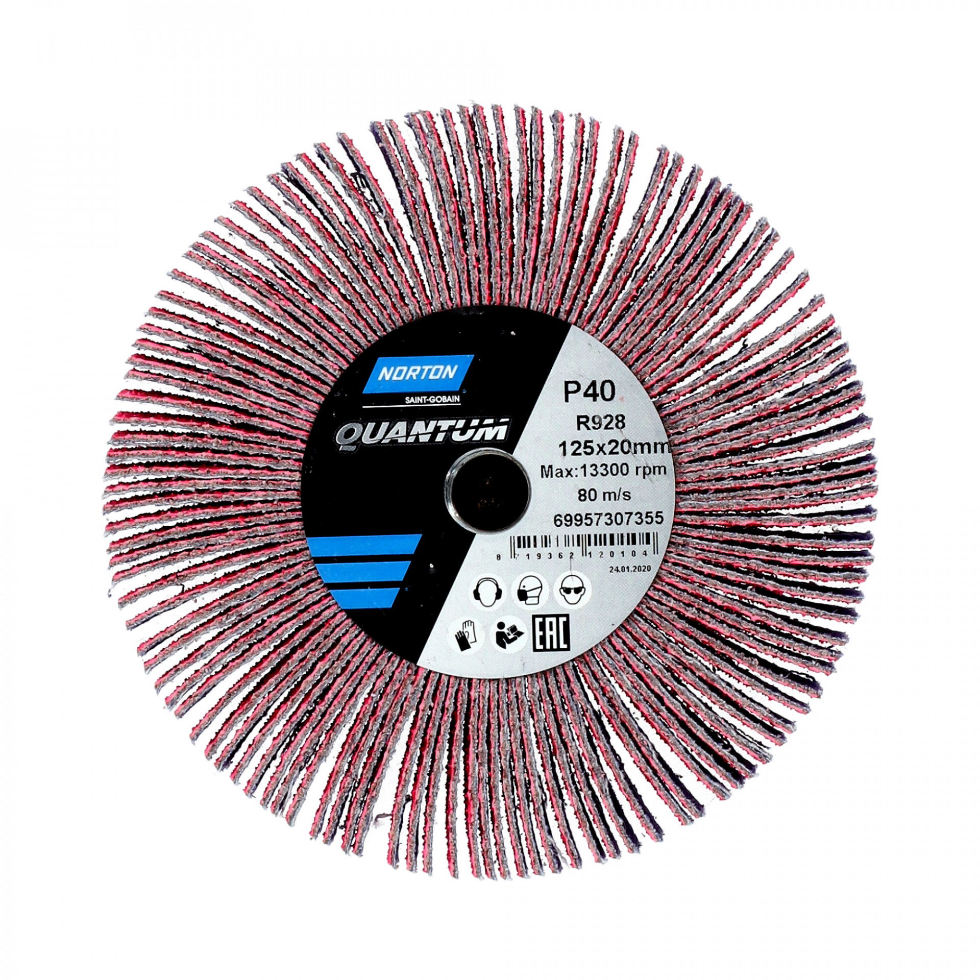 Norton Quantum R928 szaturnusz lamellás csiszolókorong Ø125x20xM14 P40, 10 db/csomag termék fő termékképe