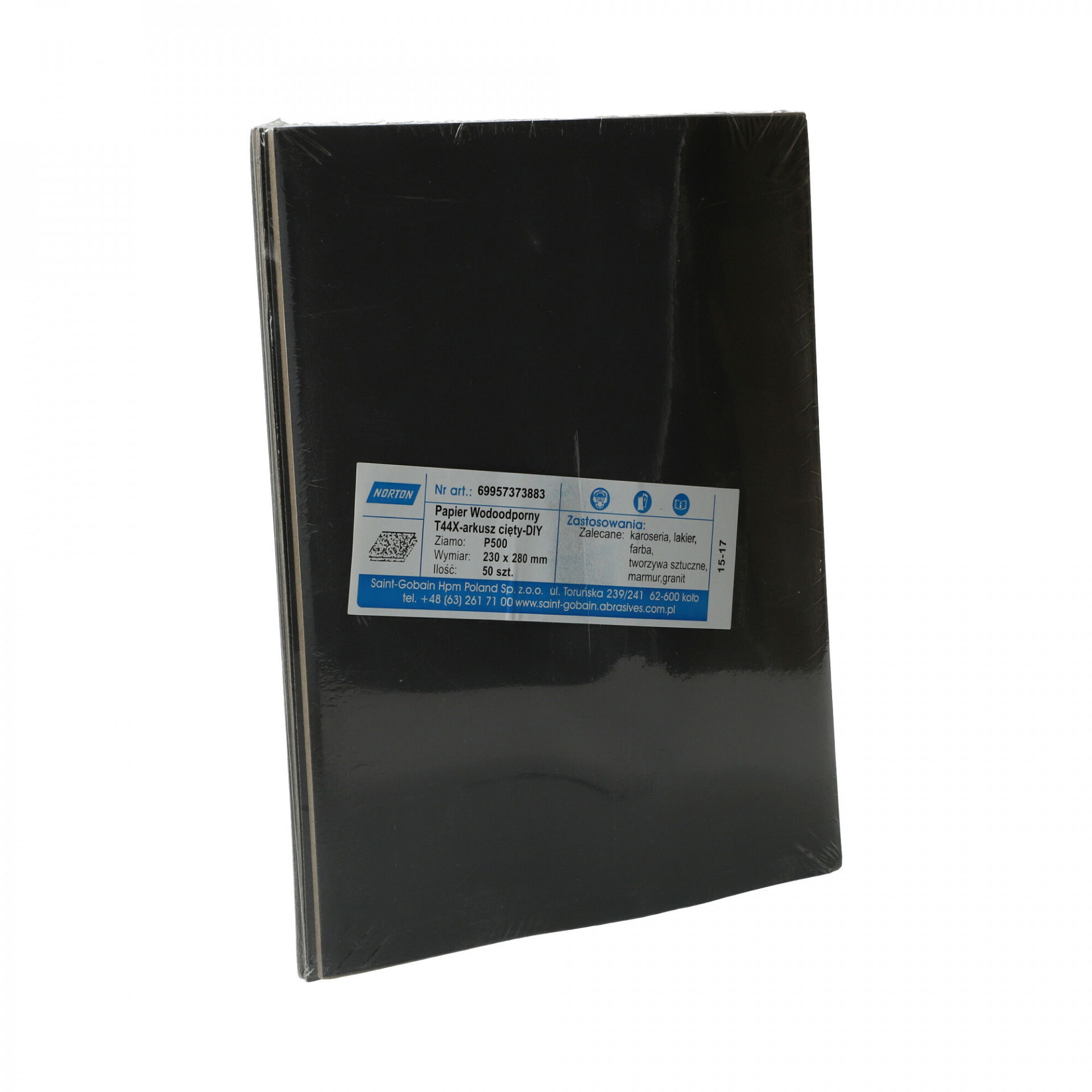 Norton T44X vízálló csiszolópapír 230x280mm P500, 50db/csomag termék fő termékképe