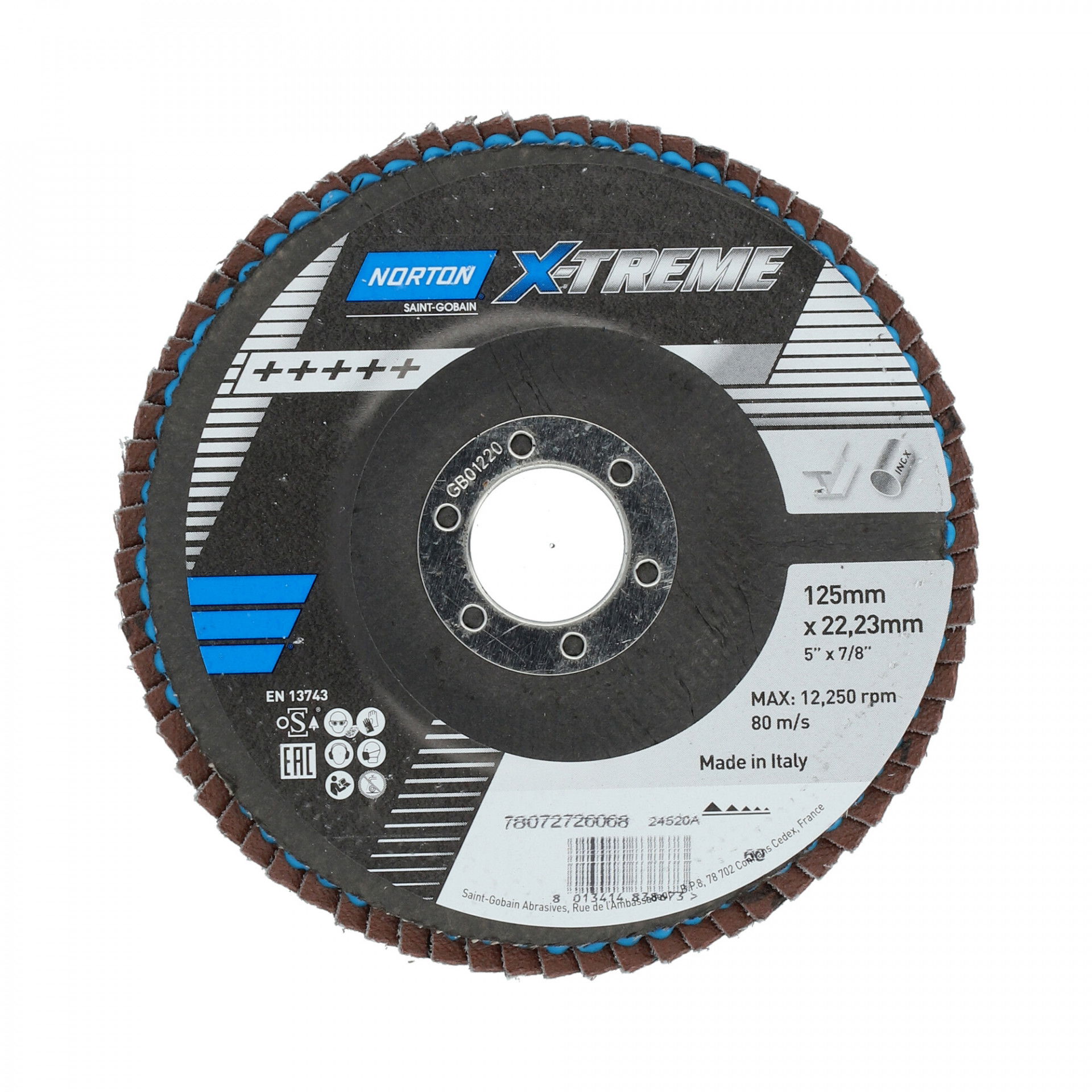 Norton X Treme R860 lamellás csiszolókorong Ø125x22 mm P60 sík, 10 db/csomag termék fő termékképe