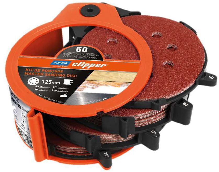 Norton H231 tépőzáras csiszolókorong készlet Ø125mm 8 lyukas, 8 db/csomag termék fő termékképe