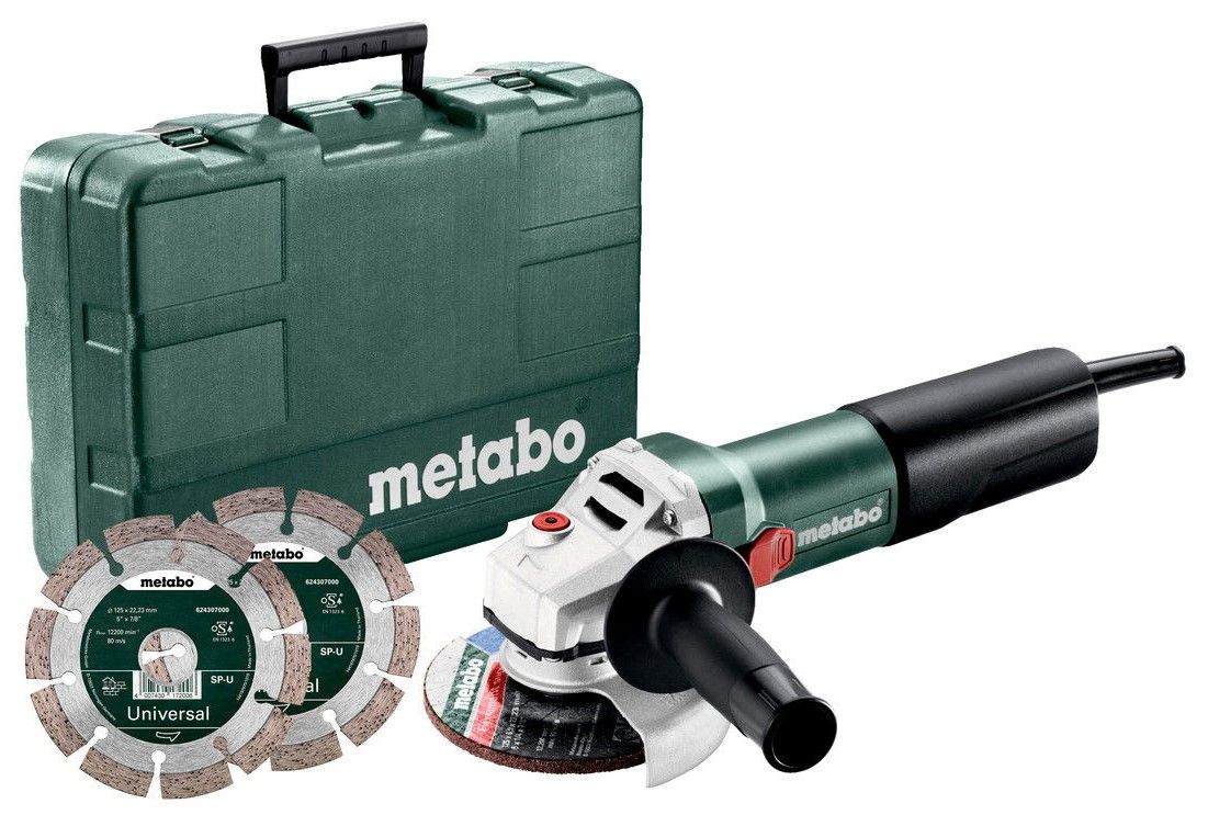 METABO WQ 1100-125 SET sarokcsiszoló (műanyag hordtáskában) + 2 db vágótárcsa termék fő termékképe