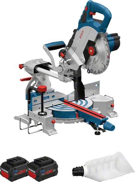 Bosch GCM 18V-216 BITURBO akkus szénkefe nélküli gérvágó (2 x 8.0 Ah Li-ion akkuval) termék fő termékképe