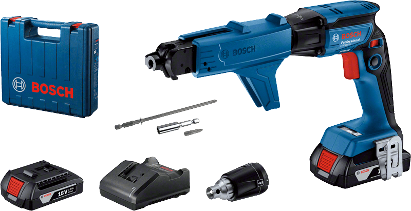 Bosch GTB 185-LI akkus szárazépítő csavarozó GMA 55 automatikus adagolóval (2 x 2.0 Ah Li-ion akkuval, kofferben) termék fő termékképe