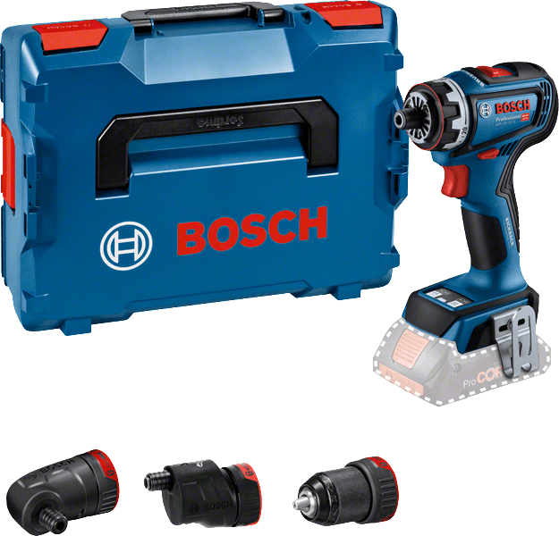 Bosch GSR 18V-90 FC akkus fúró-csavarozó sarok- és excenter-adapterrel (akku és töltő nélkül, L-BOXX-ban) termék fő termékképe
