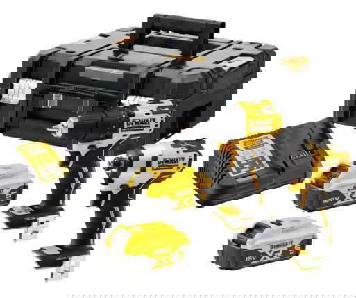 Dewalt DCK2061P2T akkus gépcsomag, 2 gépes (2 x 5.0 Ah Li-ion akkuval, TSTAK kofferben) termék fő termékképe